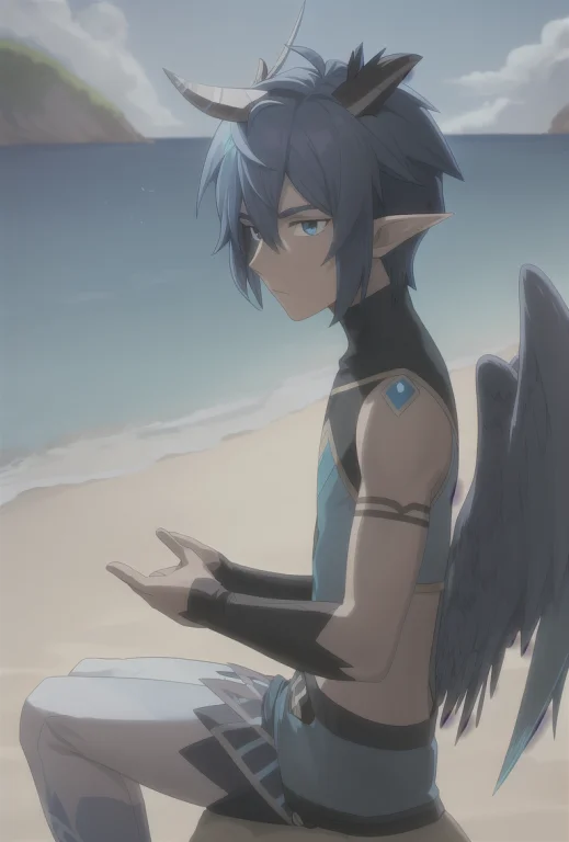 Solo, Four Fingers, On A Beach, Inticrate Background, Male S...