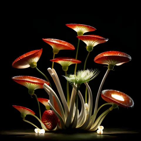 3d Render, Epic Realistic Plant Texture, Sliced Elegant Venu... — Stable Diffusion AI Prompt: ! 3d render, epic realistic plant texture, sliced elegant venus flytrap made of...