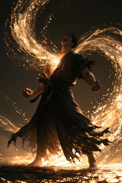 Midjourney An Anime Style Illustration Of A Muscular Male Fi...