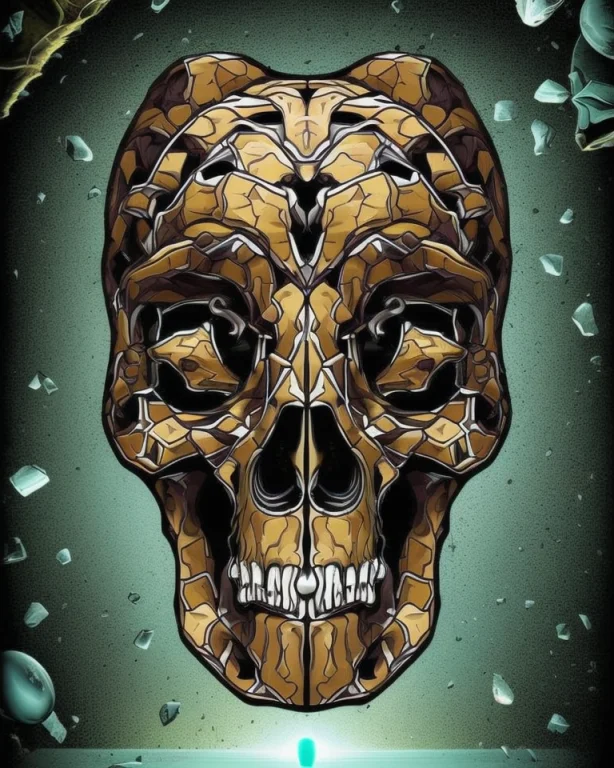 Dog Skull1.2looking Breaking Into Pieces The Glass Flowing,...