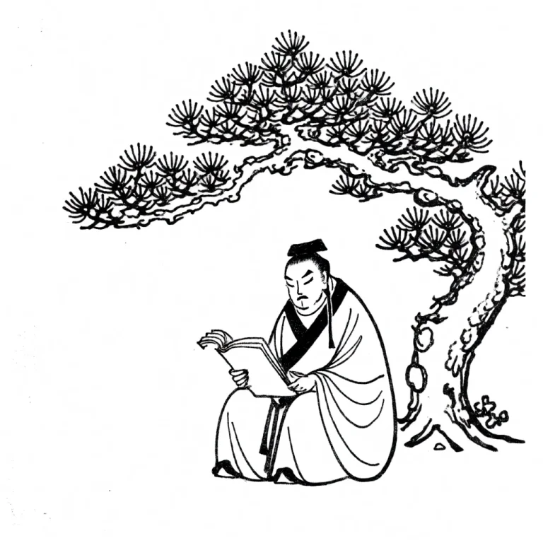 Zxybaimiaostyle, An Ancient Chinese Scholar Reading A Book B...