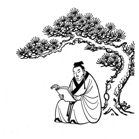 Zxybaimiaostyle, An Ancient Chinese Scholar Reading A Book B... — Stable Diffusion AI Prompt: zxy_baimiao_style, an ancient Chinese scholar reading a book beneath an old pine...