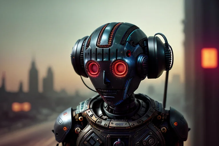 Black Dummy Without A Face, With Mechanical Brains In Head,...
