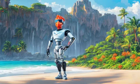 A Robot Chicken In Hawaii Scg768-bliss — Stable Diffusion AI Prompt: A robot chicken in Hawaii SCG768-Bliss