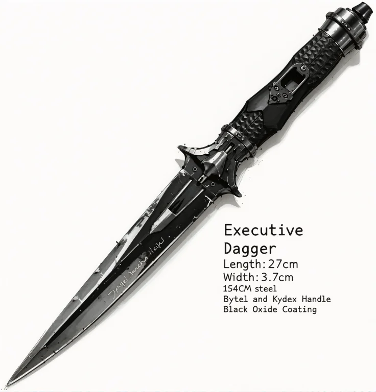 , Yfg-aarchy, A Black Knife With Silver Accents, Annotated W...