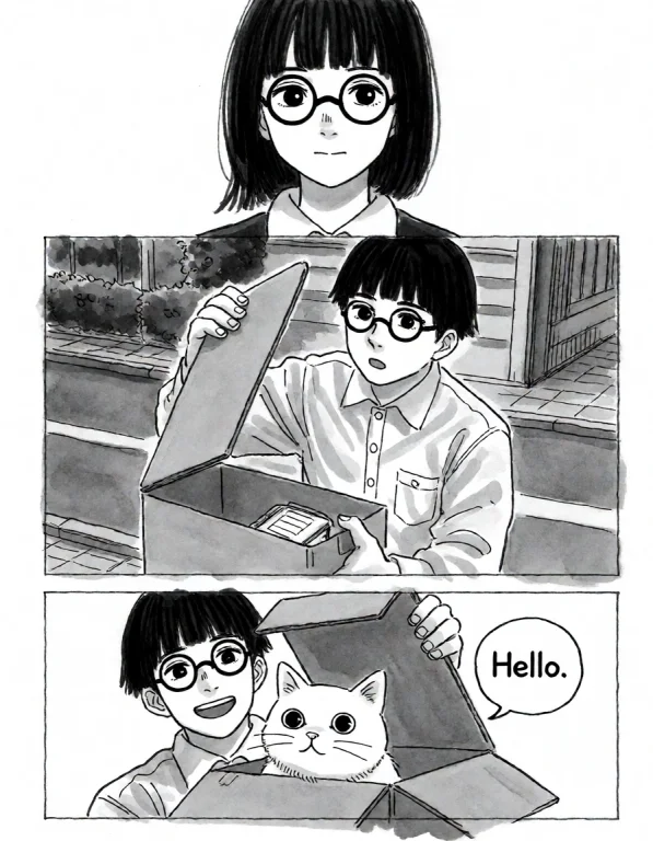 A 2-panel Manga Page With Visible Panel Borders And Clear Gu...