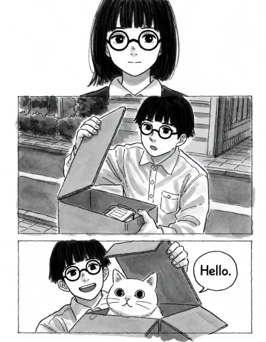A 2-panel Manga Page With Visible Panel Borders And Clear Gu... — Stable Diffusion AI Prompt: A 2-panel manga page with visible panel borders and clear gutters, read right to...