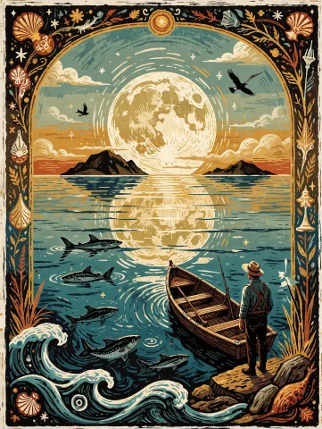 Contemporary Folk Art Storybook Illustration, Linocut And Wo... — Stable Diffusion AI Prompt: Contemporary folk art storybook illustration, linocut and woodblock print aesthe...