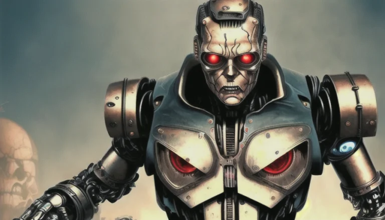 Mtompunk, Terminator, Frankenstein, A Humanoid Robot With Re...
