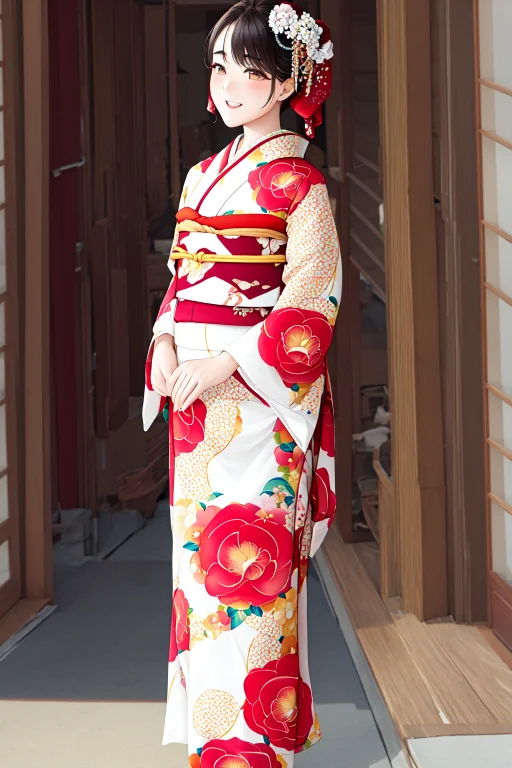 Masterpiece, Best Quality, Lorafurisode0.7, Floral Print, Fu...
