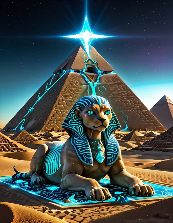The Great Sphinx, In Front Of The Pyramids Made Of Organic B...