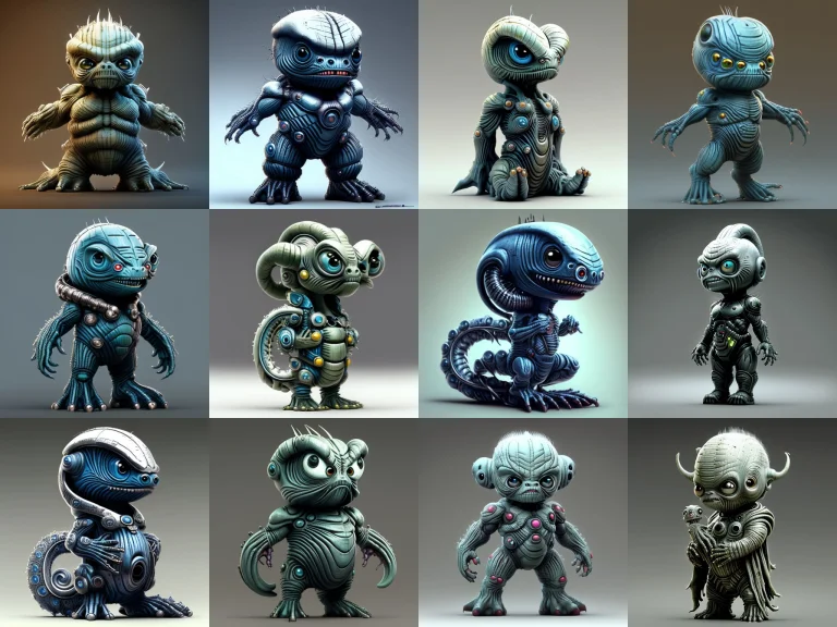 Hr Giger Creature ,cbzbb, Detailed, Detailed Eye, Super Cute