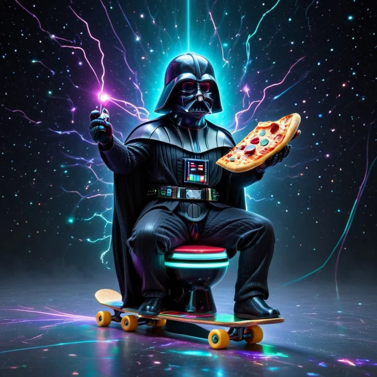 An Epic Photo Of Darth Vader Sitting On A Toilet Bowl, The T...