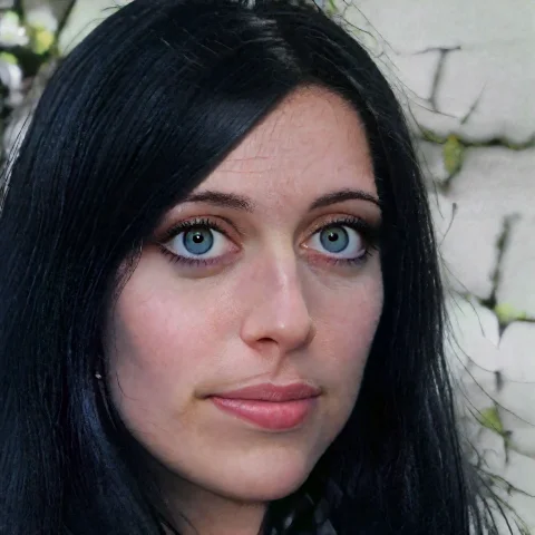 A 34 View Portrait Of A Normal Woman In Her Early 30s. She H... — Stable Diffusion AI Prompt: a 3/4 view portrait of a normal woman in her early 30s. She has long black hair...