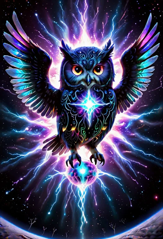 Dvr-wwyt, A Owl Thinking Of A Universe, Double Exposurea Owl...