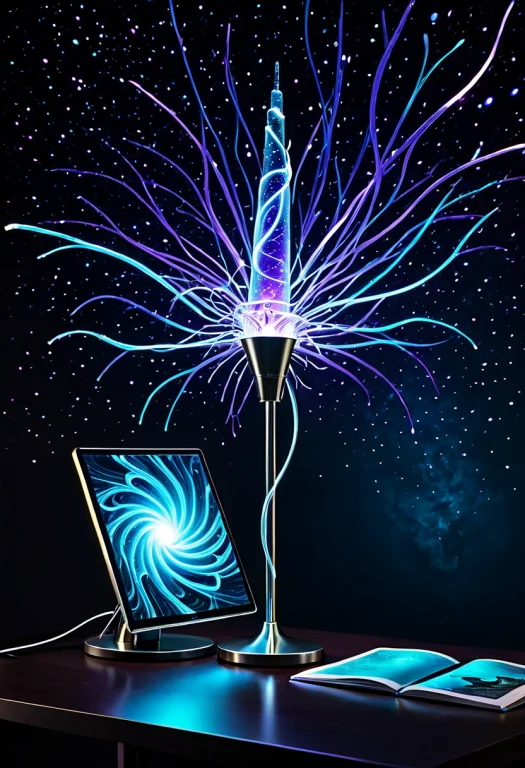 Photorealistic, Articulated Desk Lamp On A Dark Desk, Cone O...