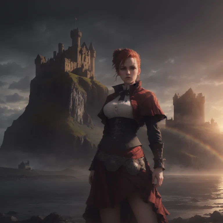 Masterpiece, A Half Body Shot Of A Rebellious Beautiful Scot...