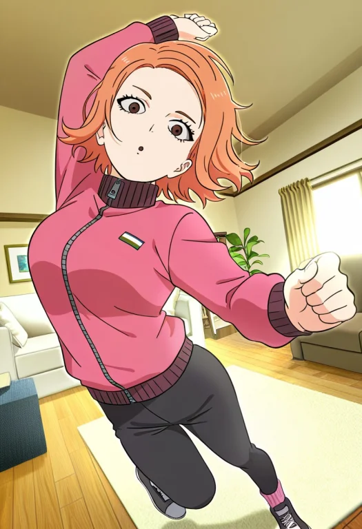 1girl, Solo, Reikurosaki100, Short Light Orange Hair, Dark B...
