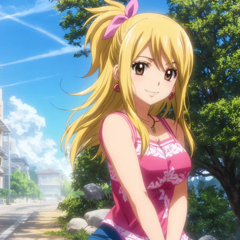 Lucy Heartfilia, 1girl, Solo, Blonde Hair, Brown Eyes, Long...