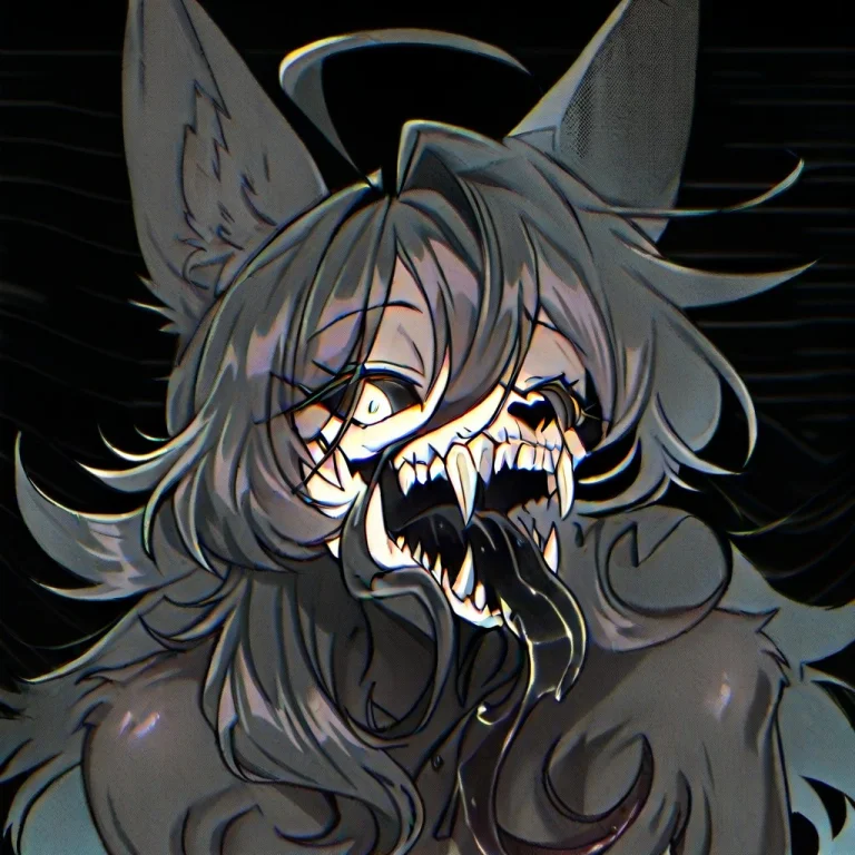 1girl, Scp-147, Black Sclera, White Eyes, Animal Skull, Anim...