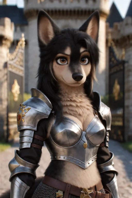 Ph0tika, Anthropomorphic, A Dog Woman With Sleek Black And T...