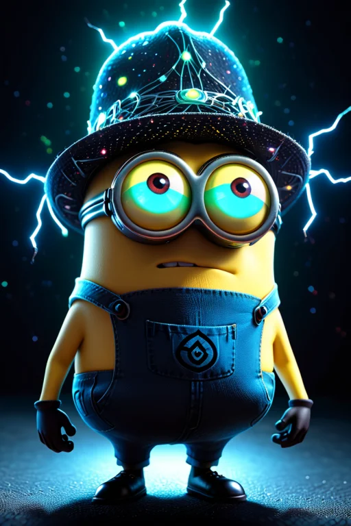 A Very Angry Minion Holding A A Stylish Hat With An Angry Ex...