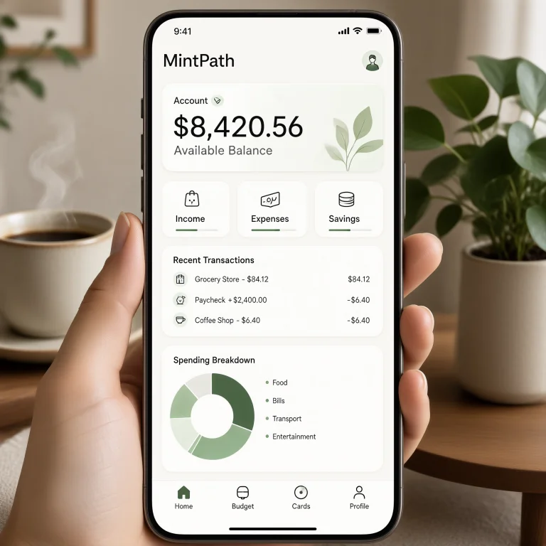 Design A Premium Mobile Finance App Home Screen For An App C...