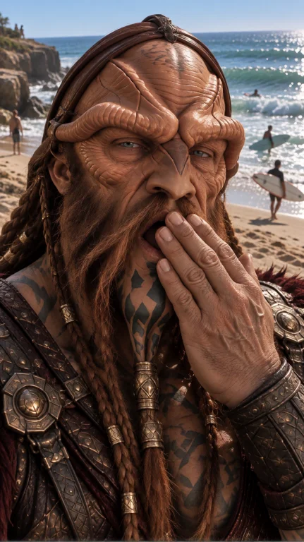 Lxnml Alien Warrior, Extreme Close-up, Frontal, Hand Near Mo...