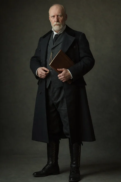 Portrait Of An Adult Male, A 60-year-old Man Counting-house...