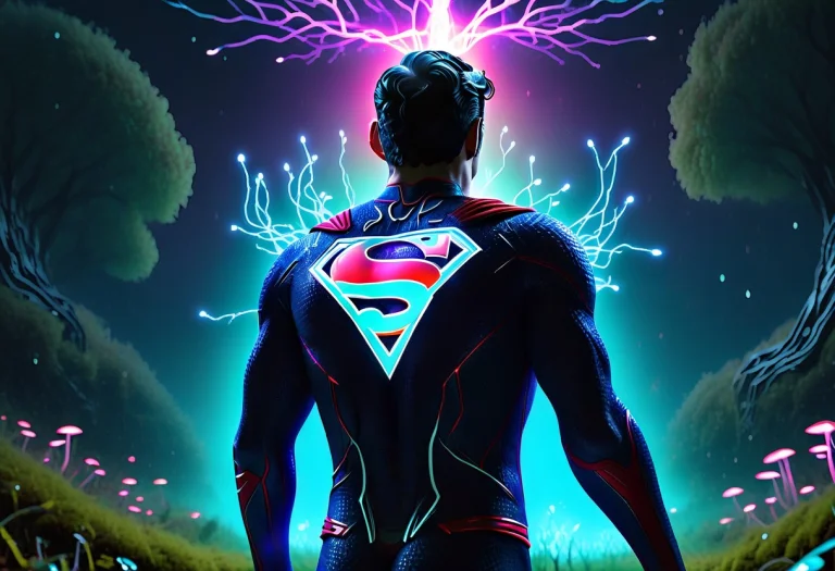 Superman Standing Completely Confused In A Gigantic Alien Bi...