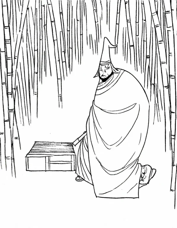 In Zxybaimiaostyle, A Bearded Man In A Tall Cap Kneels Besid...