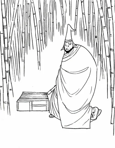 In Zxybaimiaostyle, A Bearded Man In A Tall Cap Kneels Besid... — Stable Diffusion AI Prompt: In zxy_baimiao_style, a bearded man in a tall cap kneels beside a rectangular bu...