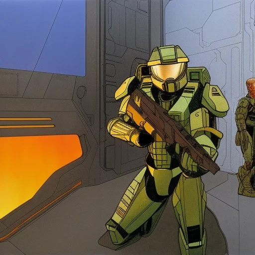 Master Chief, Moebius, Dark Outline