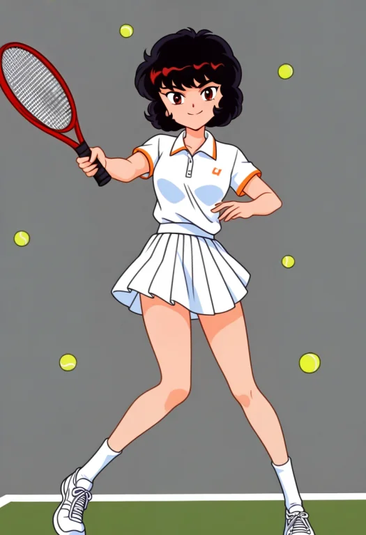 Lazypos, Lorakeikokuroha1keikokuroha, 1girl, Skirt, Tennis,...