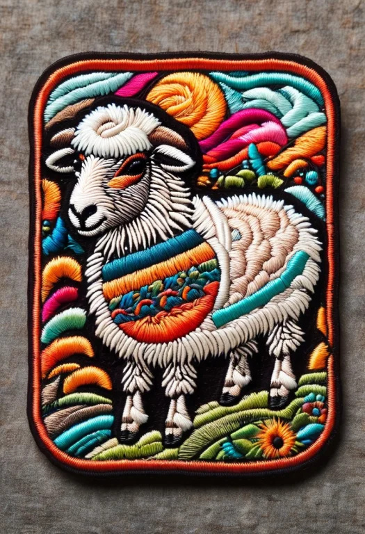 Ral-embroideredpatch, Polaroid Photograph, Sheep Themed Embr...