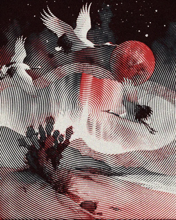 Watercolorinks Solid White Background East Asian Scroll-pain...