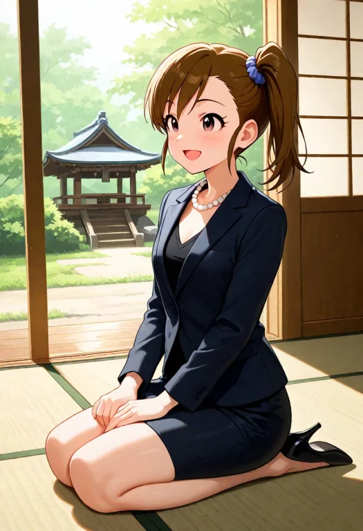 Masterpiece, 1girl, Idolmaster, Futami Mami, Black Blouse, B...