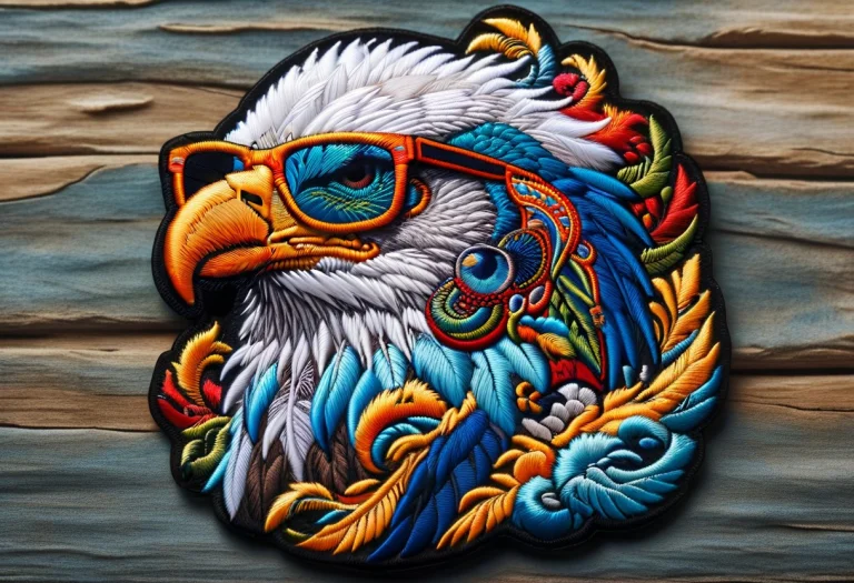 Eagle, Bald Eagle, Wearing Sunglasses, Headshot, Ral-embroid...