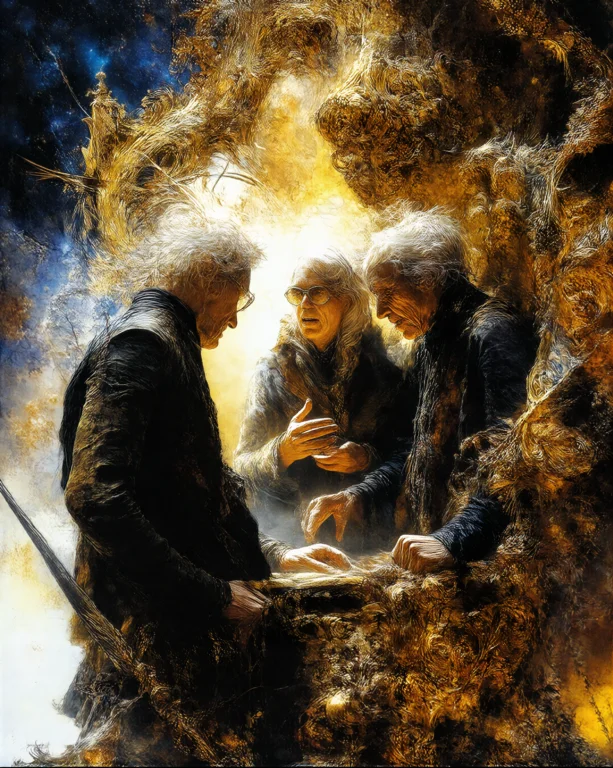 Arsmjstyle Etherial Gothic Three Figures Stand In A Moment O...