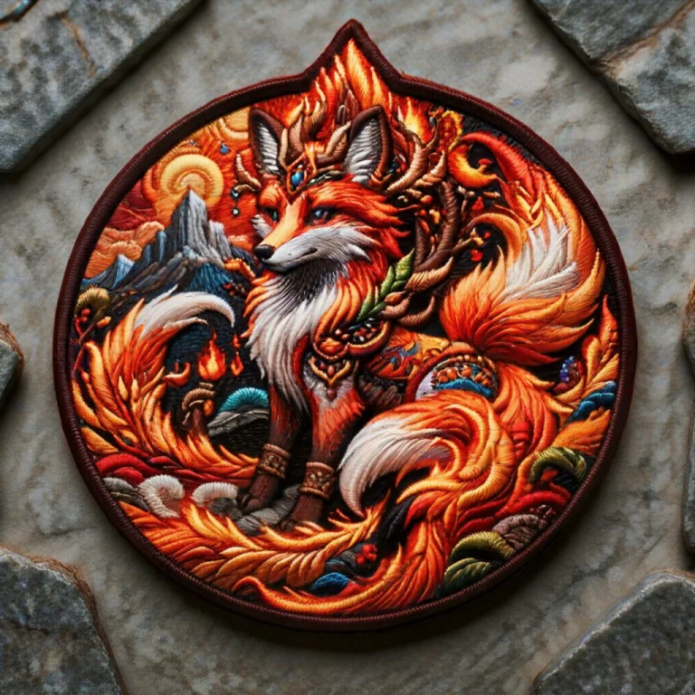 Ral-embroideredpatch, Masterpiece, Patch Of Fox Wreathed In...