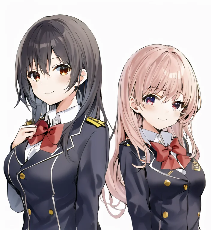 2girls, Bangs, By Sky-freedom, Multiple Girls,navy Blazer Un...