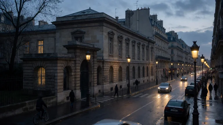 Brnidntty2002, A Quiet Parisian Street At Dusk, Where A Gran...