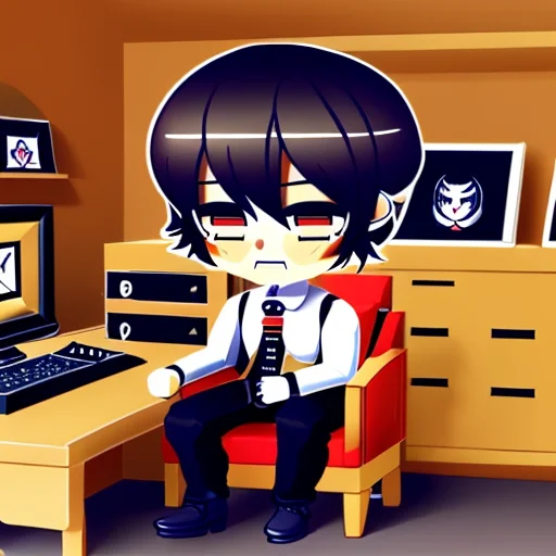 Chibisjstyle, A Man2.0 A Man Playing Video Games, Intricate...