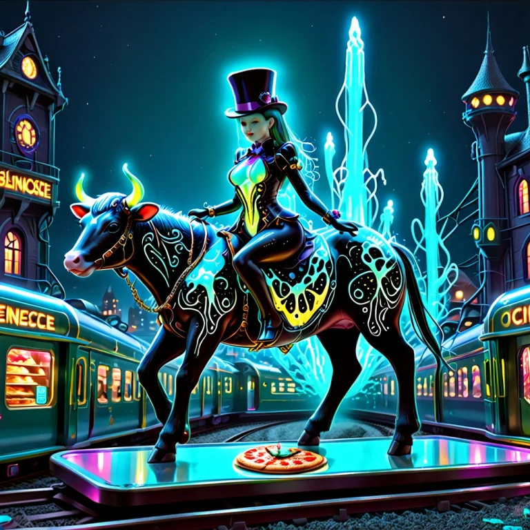 Bioluminescence, A Bioluminescence Cow Made Out Of Biolumine...