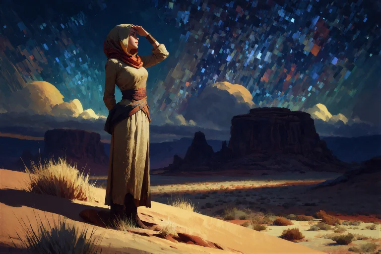 Echriumstyle. This Is A Digital Painting Of A Desert Nomad W...