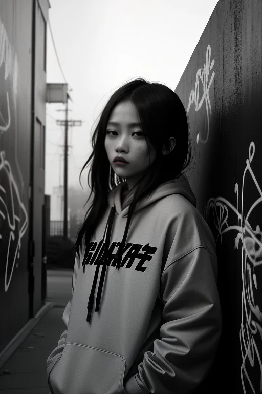 A Bold Streetwear Look Against Graffiti Walls, Ink Wash Pain...