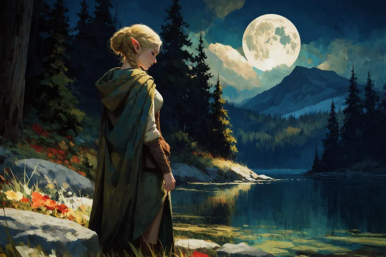 Echriumstyle. This Is A Digital Painting Of A Wood Elf Woman...