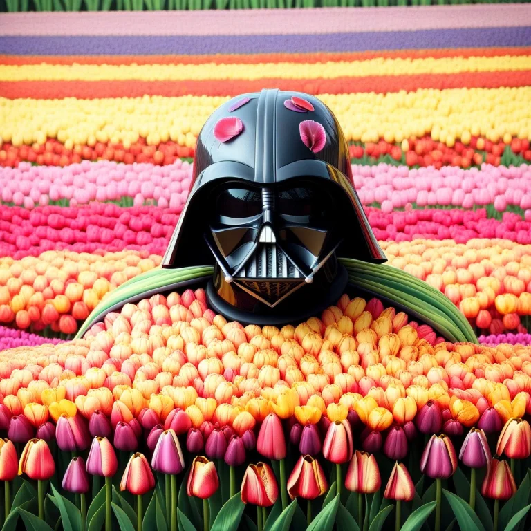 Made Of Tulips, Darth Vader Stuck And Buried In A Giant Pile...