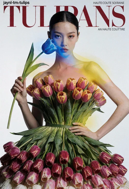 Jaynl-tm,tulips,magazine Cover Titled Tulipans,an Haute Cout...