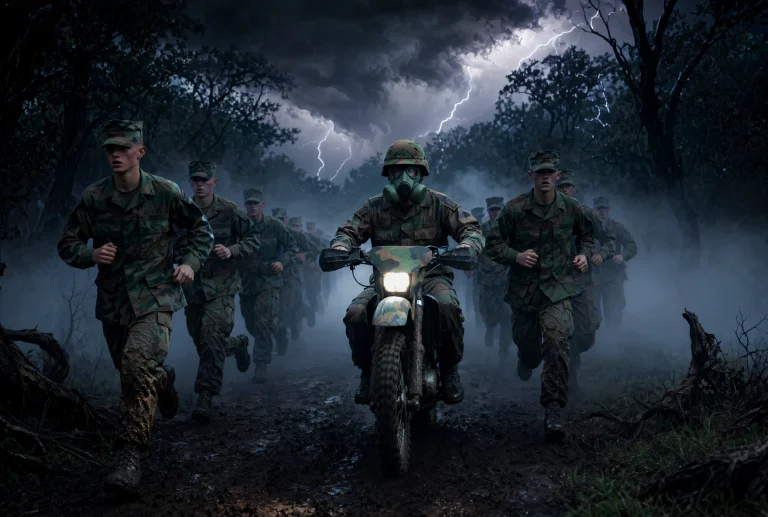 A Very Dark, Dramatic Night In A Foggy Ominous Forest, Where...